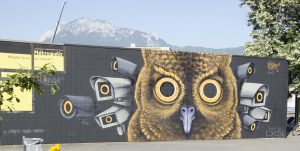 Googowl par Étien' pour le Grenoble Street Art Fest