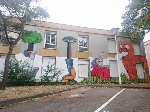 Fresque de Julien "Seth" Malland - Les Nouveaux Explorateurs et WENNA pour l'événement de TROI3 Association et le Musée d'art contemporain de Lyon