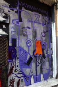 Tarek sur les murs de la rue longue pour Superposition dans le 1er arrt de Lyon
