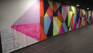 Maya Hayuk parking fosse aux ours, Lyon 7e pour La Biennale de Lyon / Art parcours Wall drawings 2 du Musée d'art contemporain de Lyon