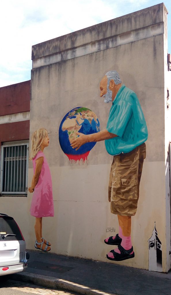 Big Ben street art rue Guignard, Lyon 7e